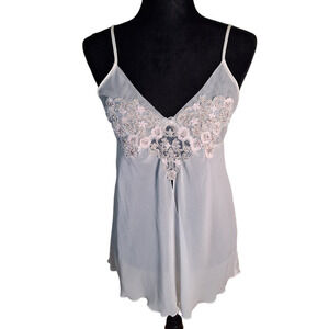 Linea Donatella Open Front Sheer Cami Negligee Women Size Small